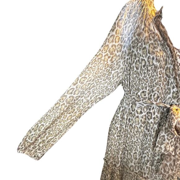 New ALESSIA ZAMATTIO Favignana Silk Cheetah Tiered Maxi Dress Sz 42 / US 6 - Picture 7 of 16